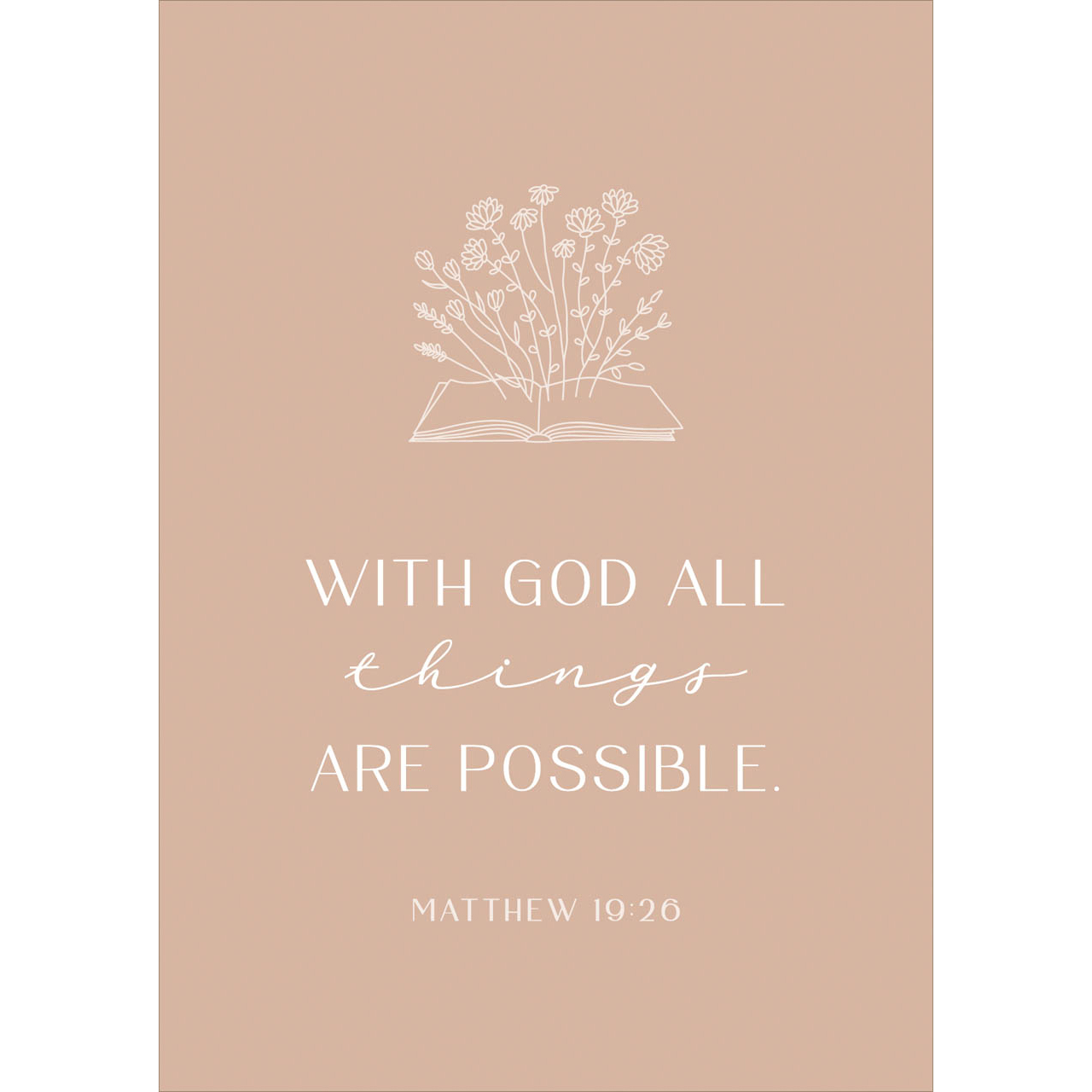 Postkarte 'With God all things are possible. Matthew 19:26'   12x