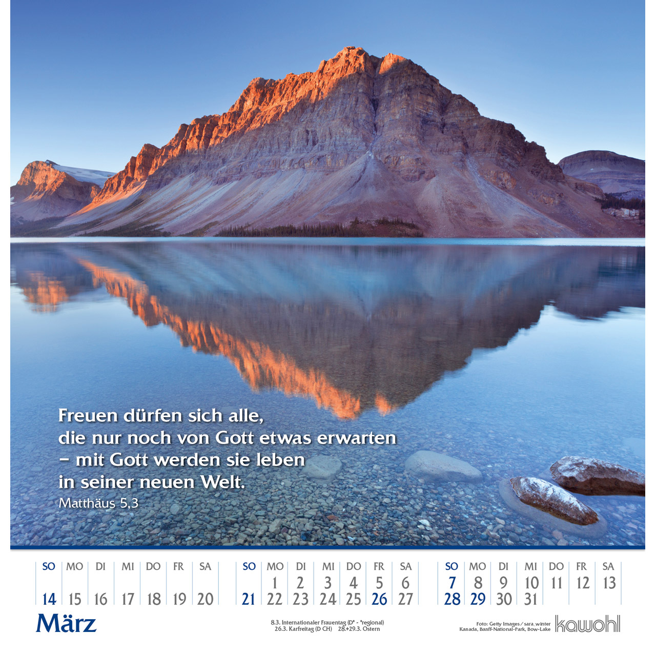 Wandkalender - Glanz der Berge 2027