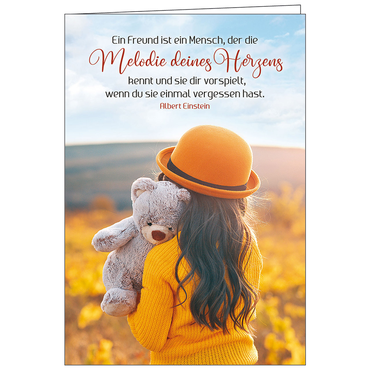 Ein Freund ist ein Mensch ... Faltkarte - Ein Freund ist ein Mensch ... - Mädchen Teddy