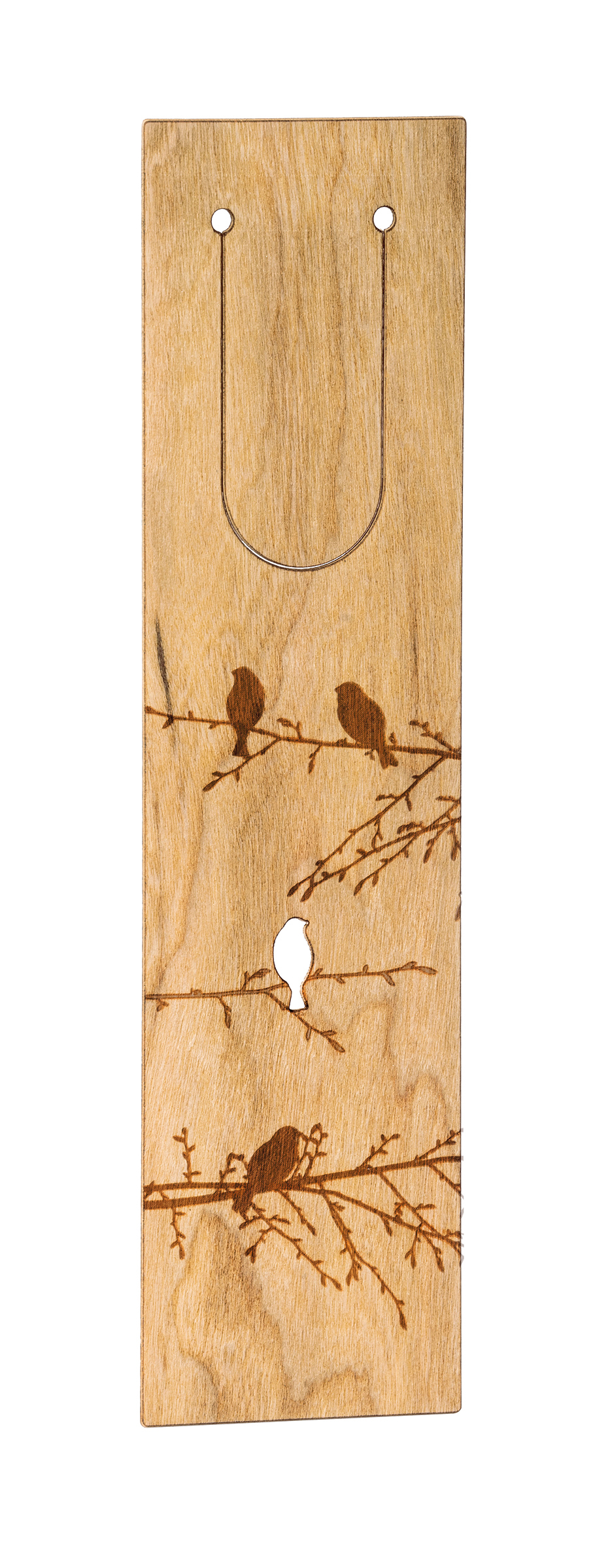 Holz-Lesezeichen 'Waldvögel' Lesezeichen - Holz-Lesezeichen 'Waldvögel' - Holz-Lesezeichen Vögel Äste ausstanzung