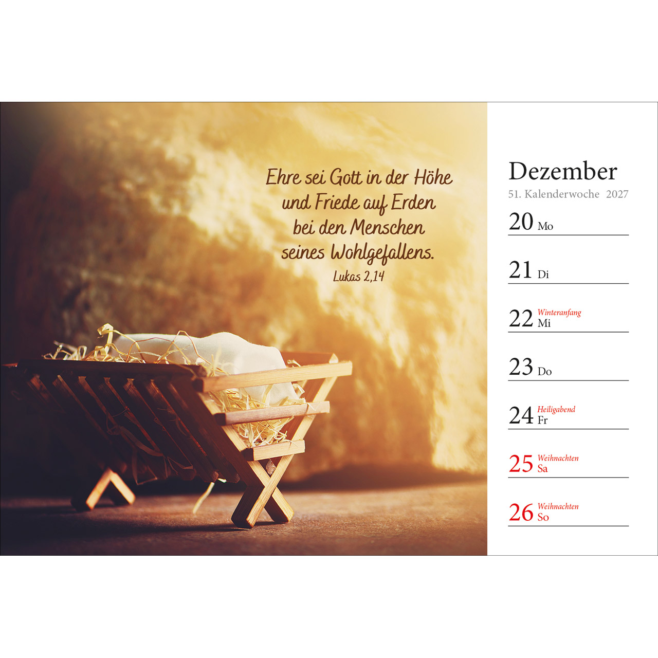 Aufstellkalender - In deine Hand stell ich den Tag 2027