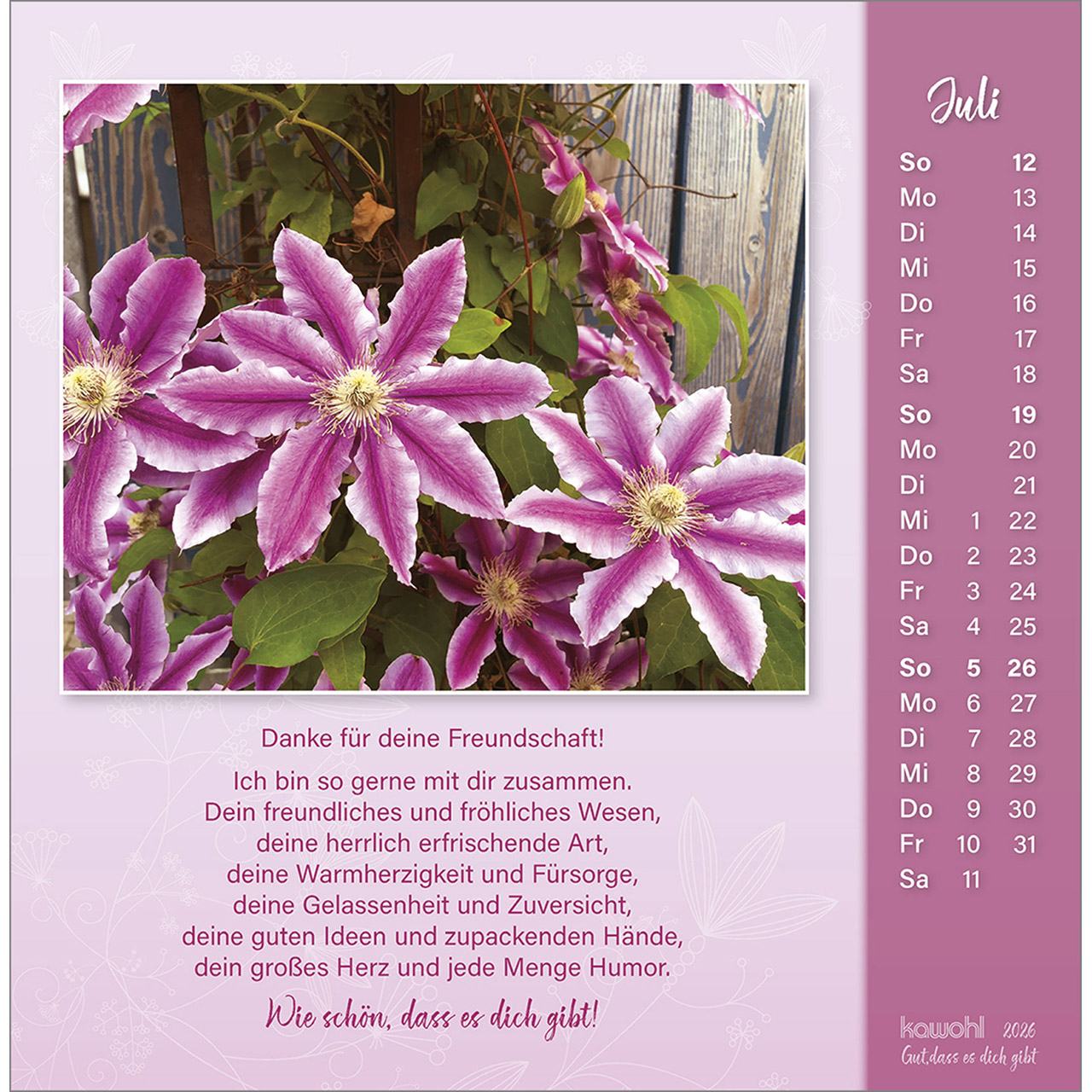 Postkartenkalender - Gut, dass es dich gibt 2026