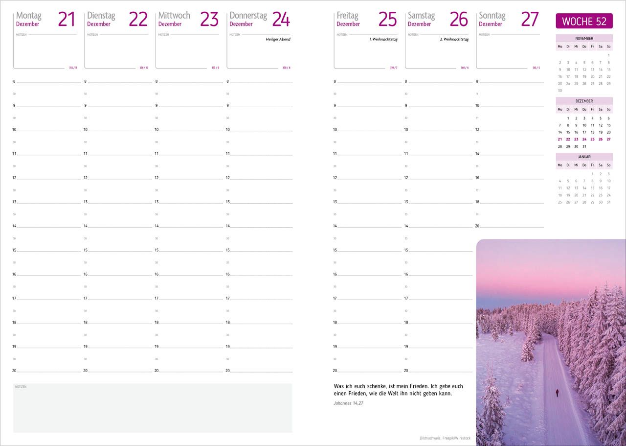 Terminkalender - Agenda - Für jeden Tag 2027