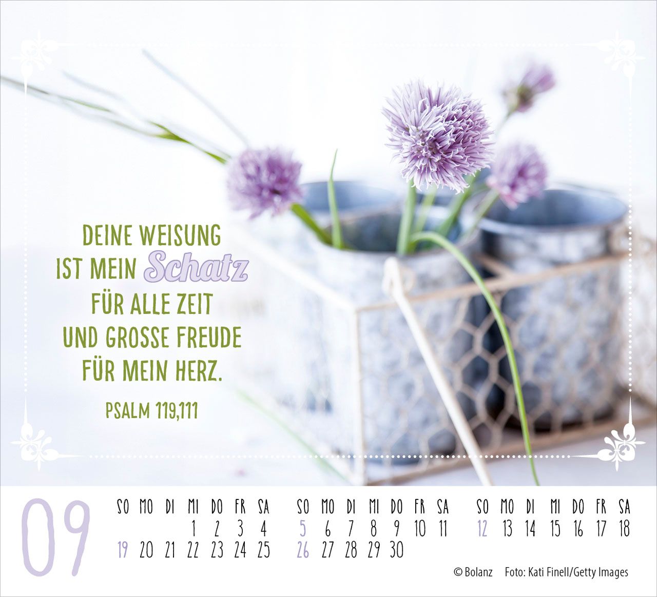 Aufstellkalender - Worte von Herzen 2027 Minikalender