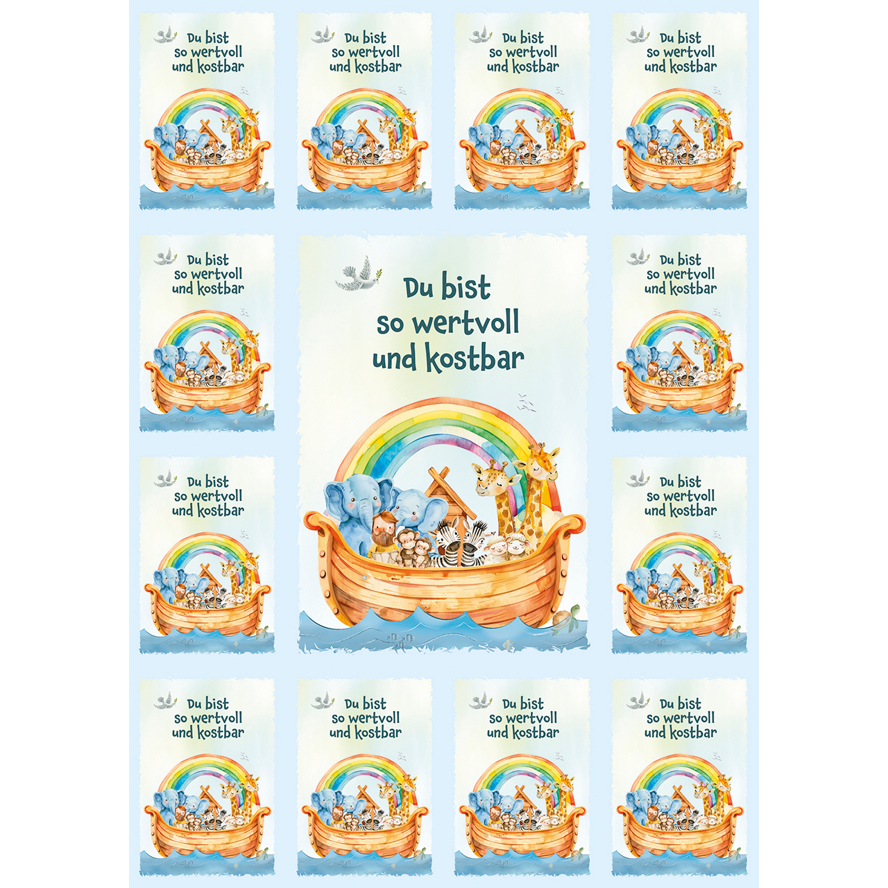 Postkarten mit Aufklebern - Du bist so wertvoll und kostbar - Arche Noah