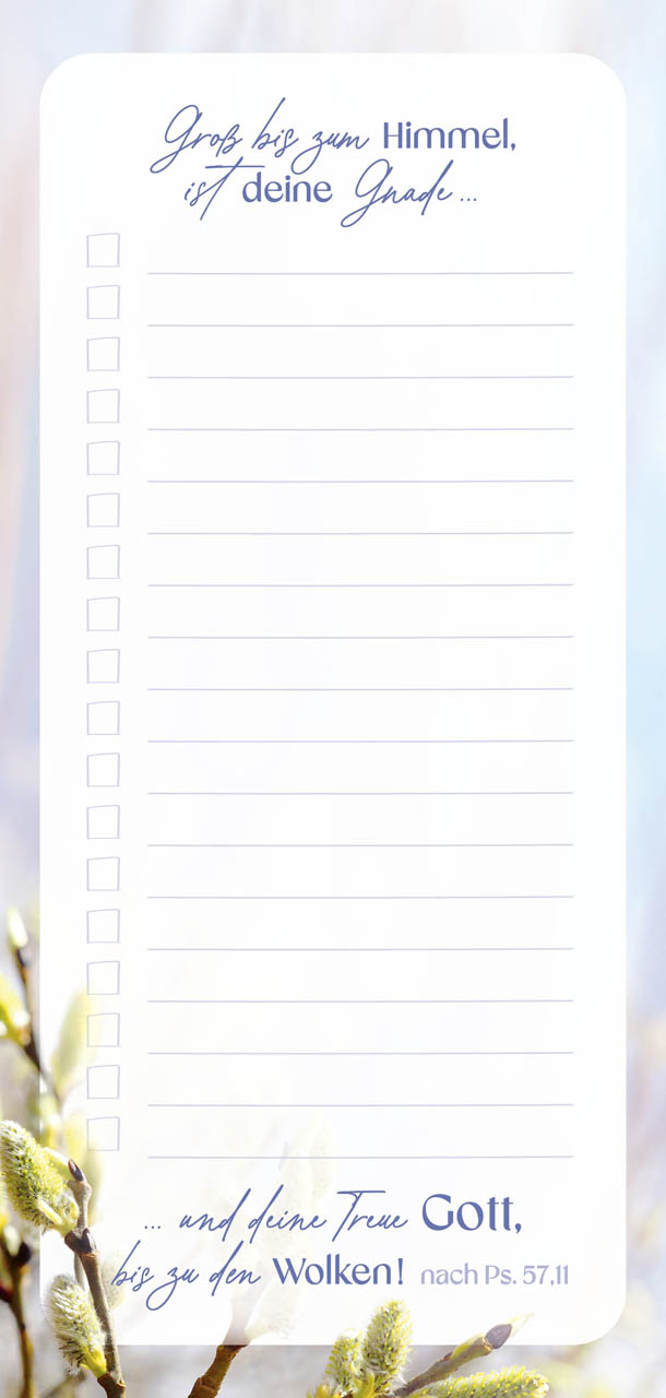 Notizblock - Notizblock Einkäufe - Weidenkätzchen