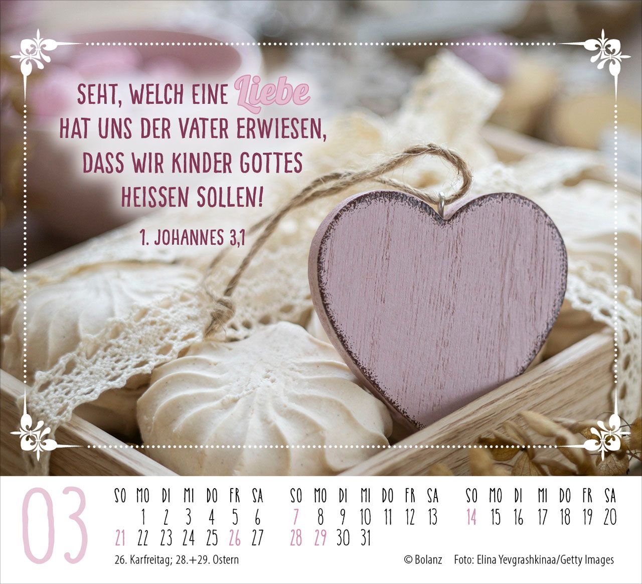 Aufstellkalender - Worte von Herzen 2027 Minikalender