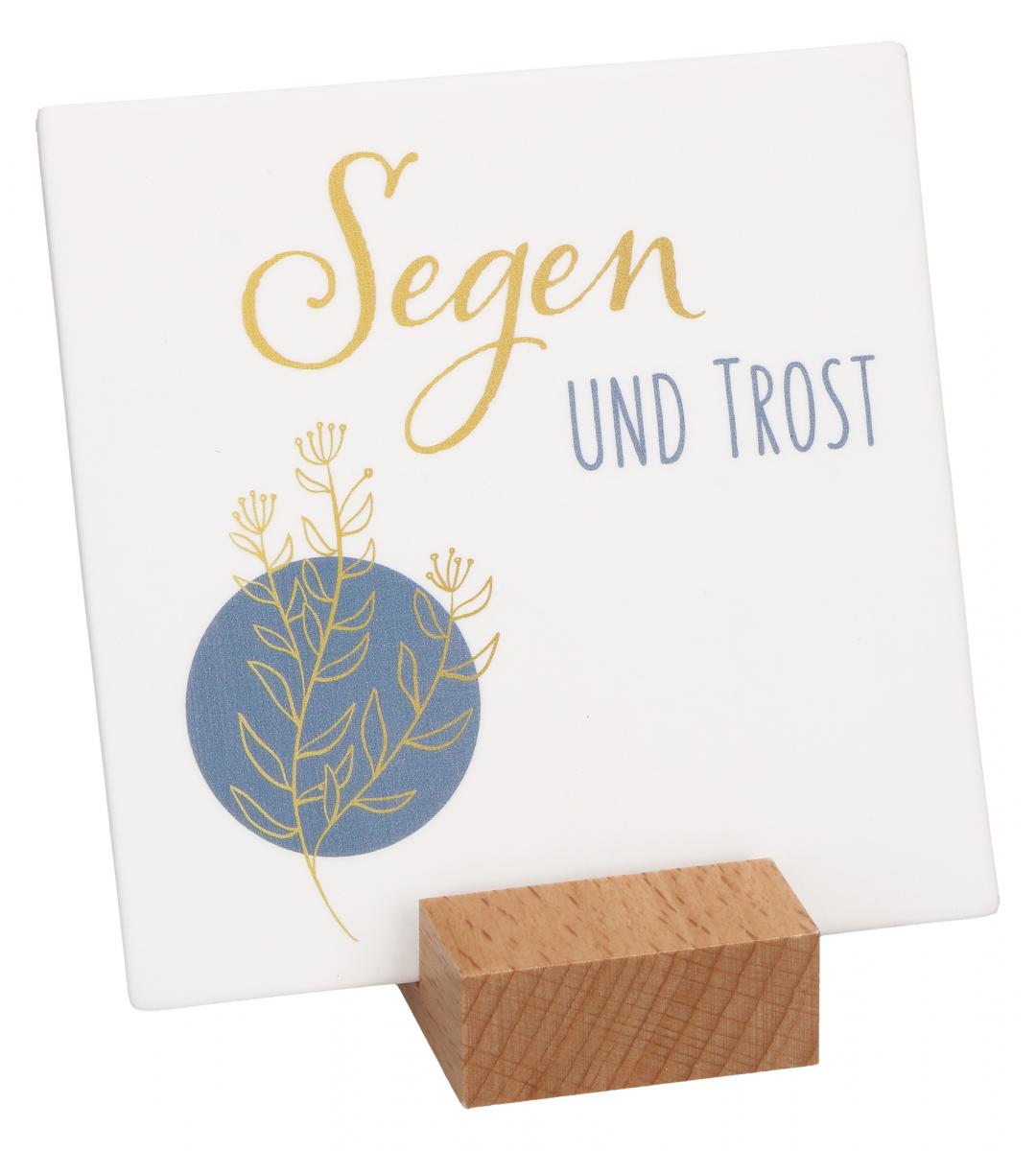 Dekoration - Porzellan-Tafel "Segen und Trost"