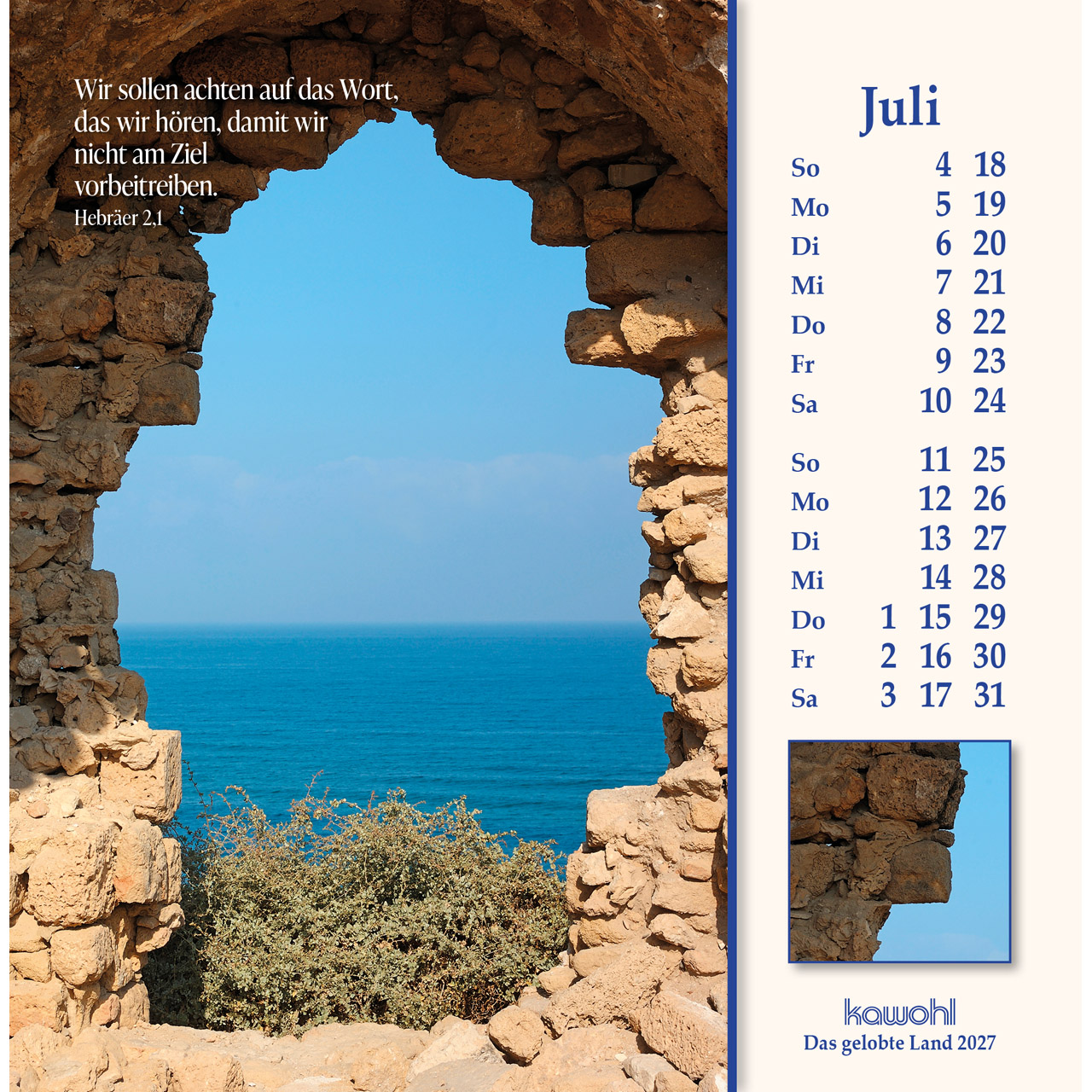 Postkartenkalender - Das gelobte Land 2027