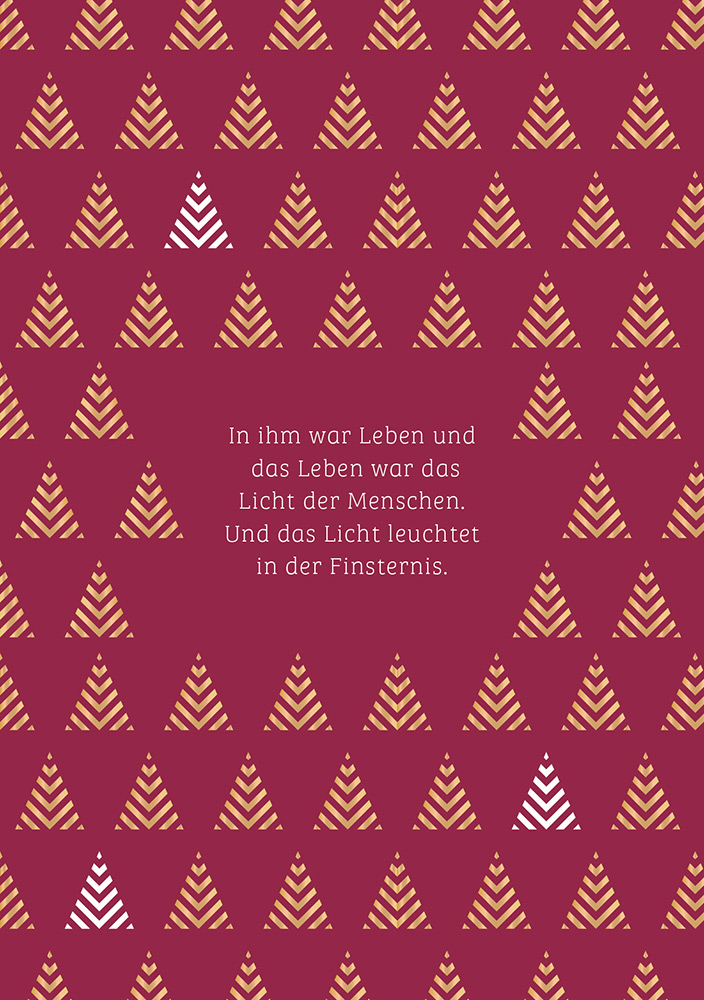 Faltkarte - Faltkarte 'In ihm war Leben und das Leben war das Licht' - Karte Tannenbäume Muster