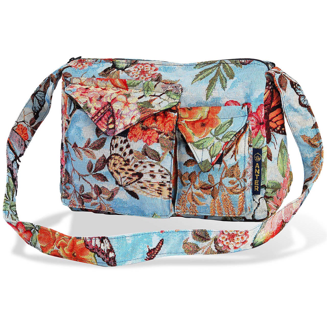 Schultertasche hellblau