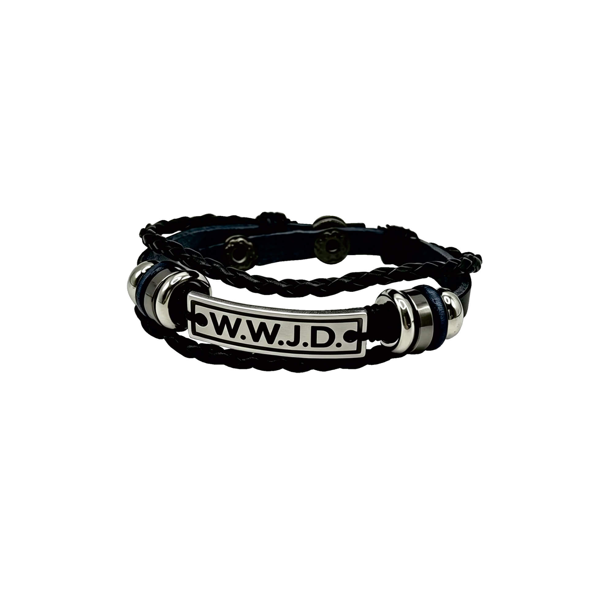 Armband - Lederarmband W.W.J.D.