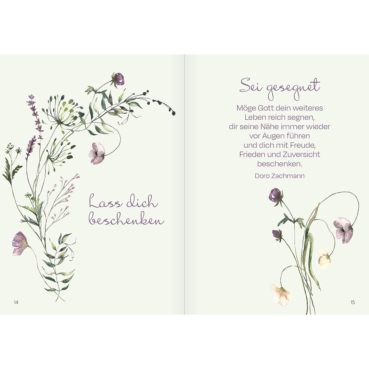 Grußheft - Viel Grund zur Freude wünsche ich dir - Grafik Aquarell Wildblumen