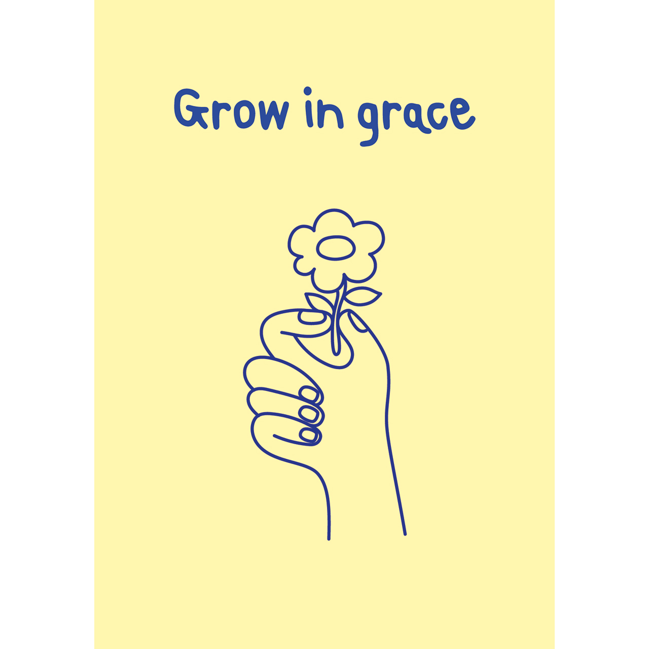 Postkarten - Grow in grace - Comic Hand Blume