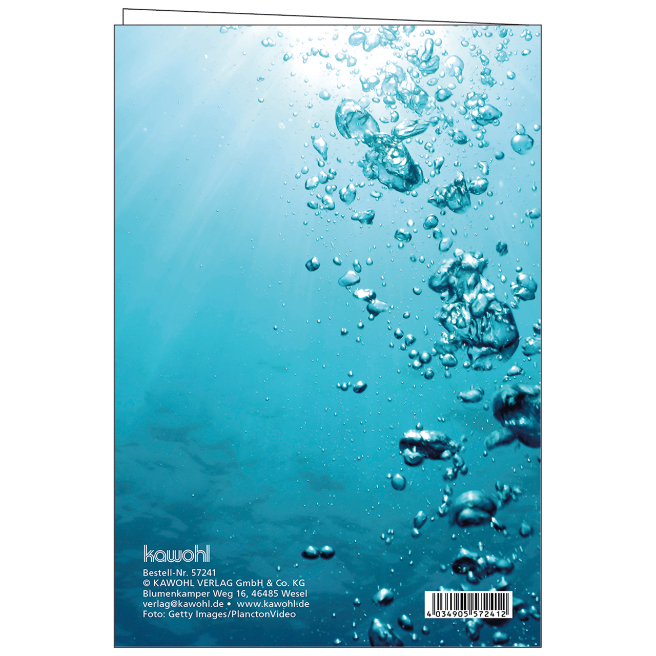 Faltkarte - Zur Taufe - unter Wasser, Luftblasen