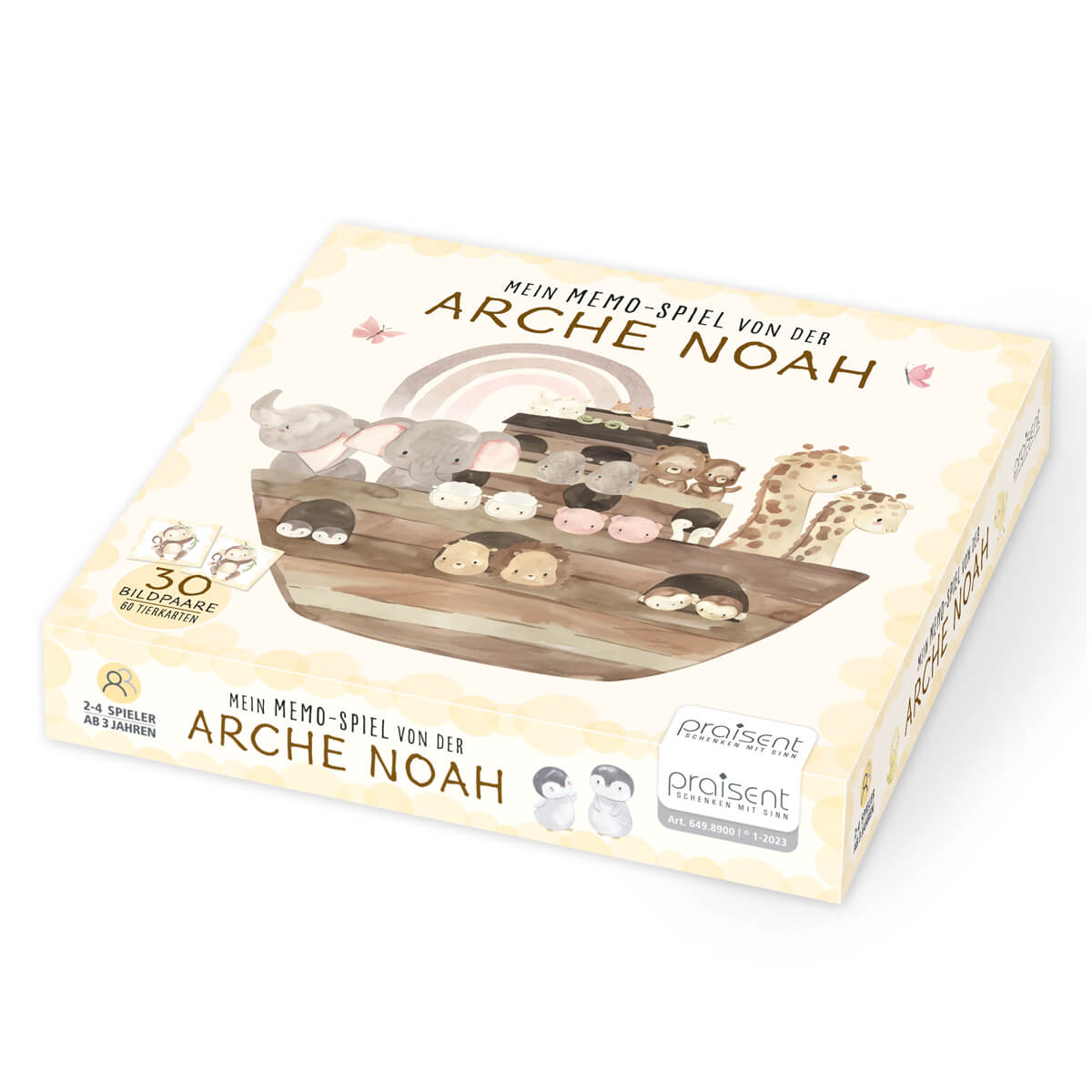 Memo-Spiel - Memo-Spiel 'Arche Noah' - Schiff Giraffe Elefant Regenbogen Affe Tiere