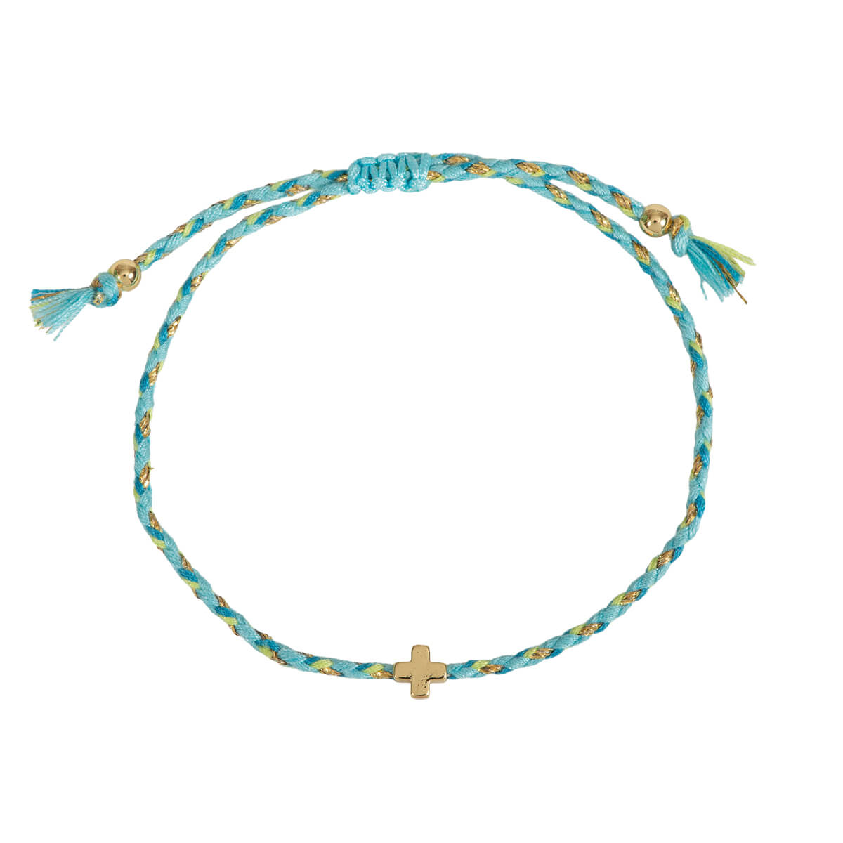 Armband - Geflochtenes Textil-Armband mit Kreuz