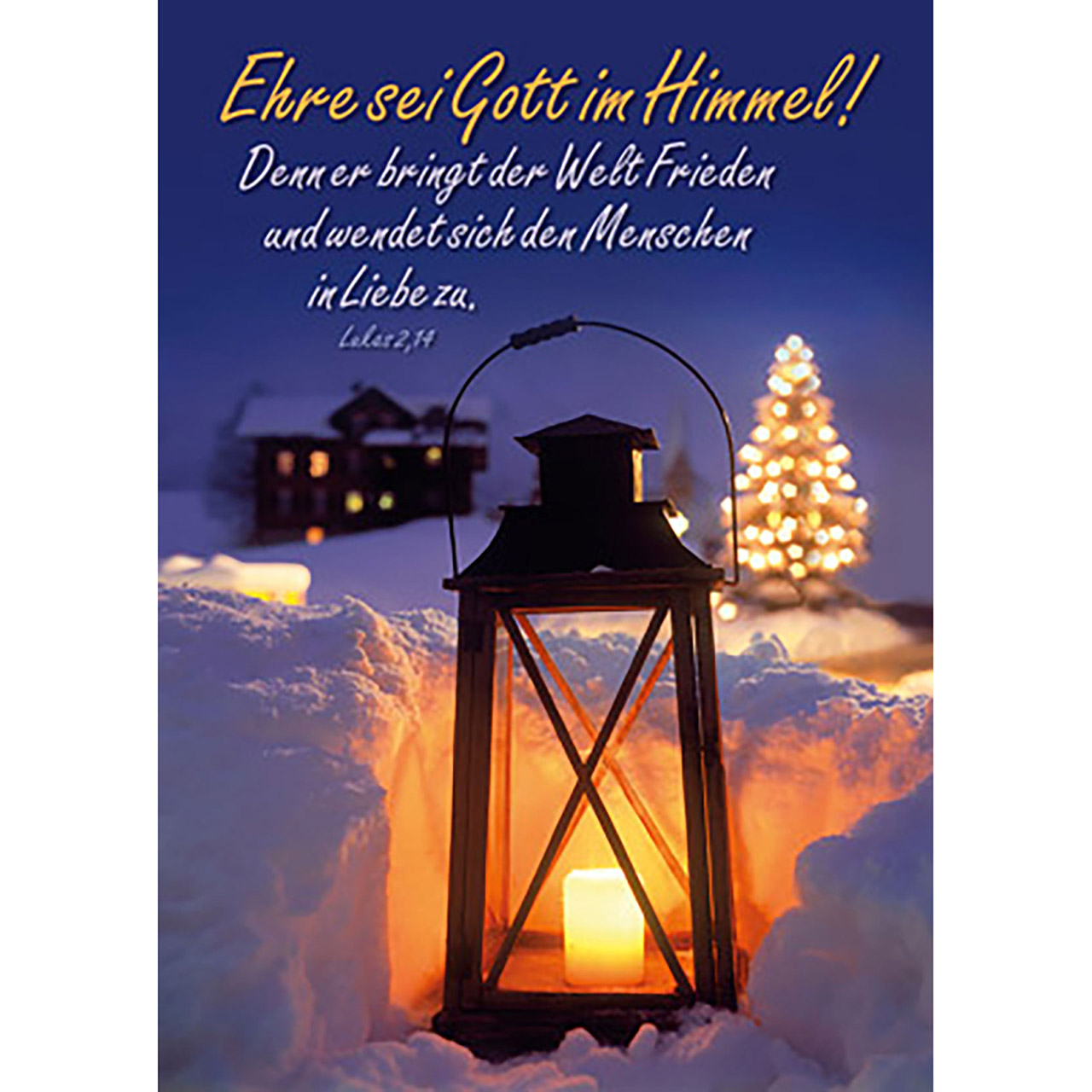 Ehre sei Gott im Himmel Poster - Ehre sei Gott im Himmel - Laterne im Schnee Tannenbaum