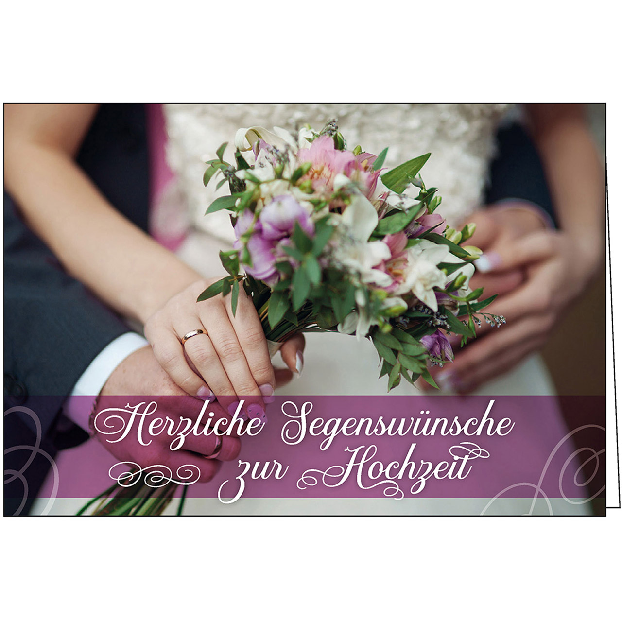 Herzliche Segenswünsche zur Hochzeit Faltkarte - Herzliche Segenswünsche zur Hochzeit - Strauß Hände