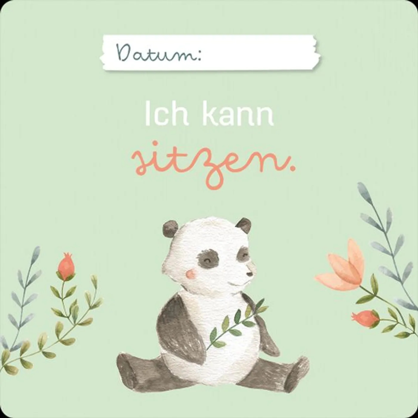 Karte - Mein erstes Jahr - Giraffe Blumen