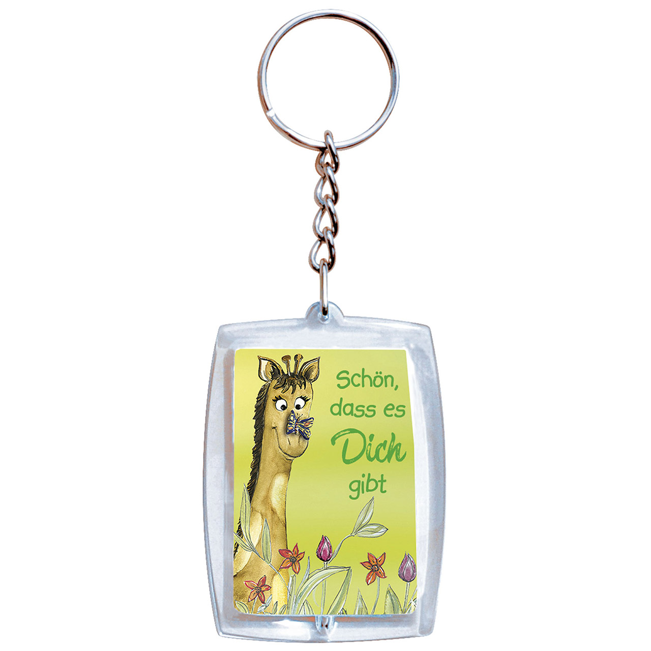 Schön, dass es Dich gibt - Du bist spitze Schlüsselanhänger - Schön, dass es Dich gibt - Du bist spitze - Giraffe Schmetterling Blumen