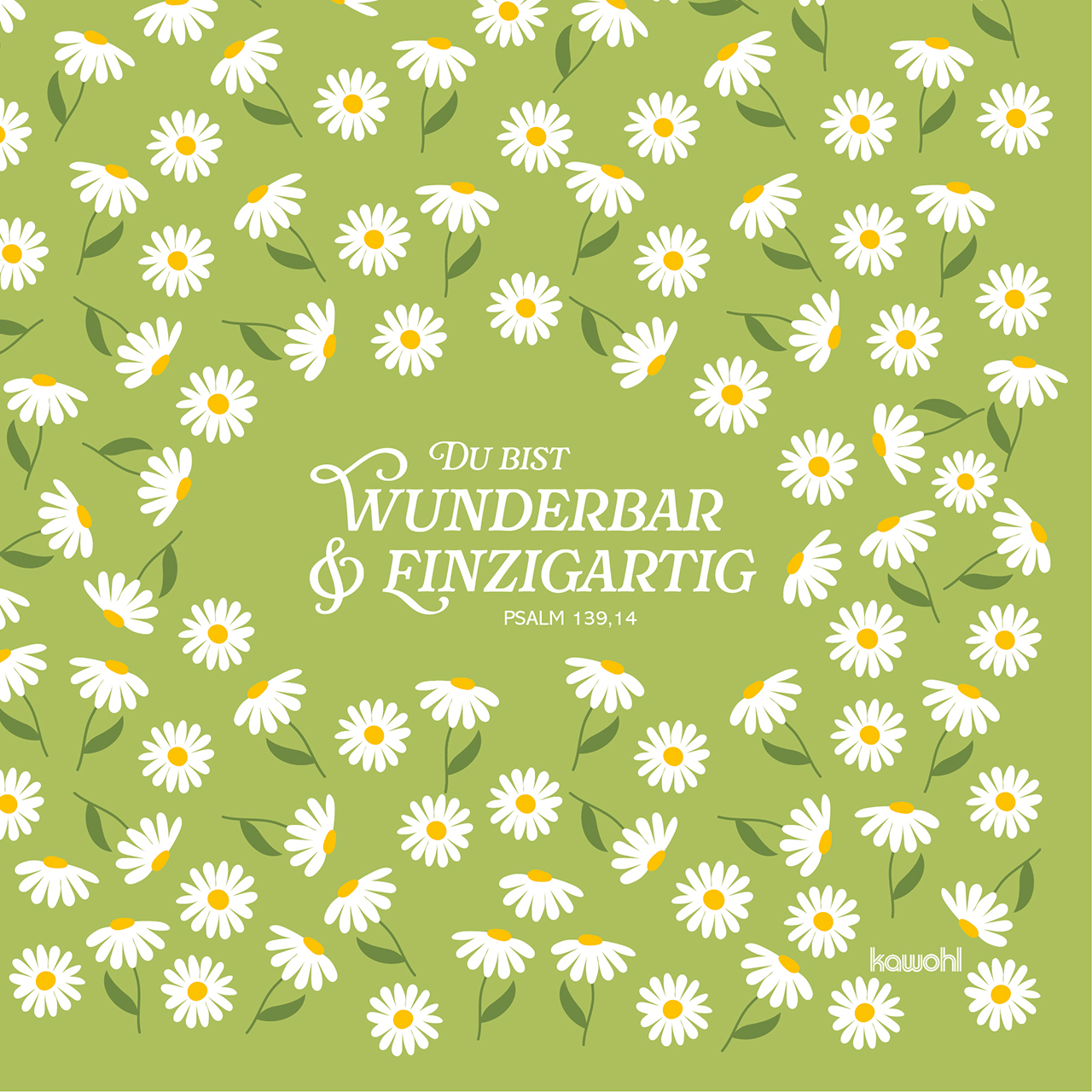 Servietten - Du bist wunderbar & einzigartig - Gänseblümchen