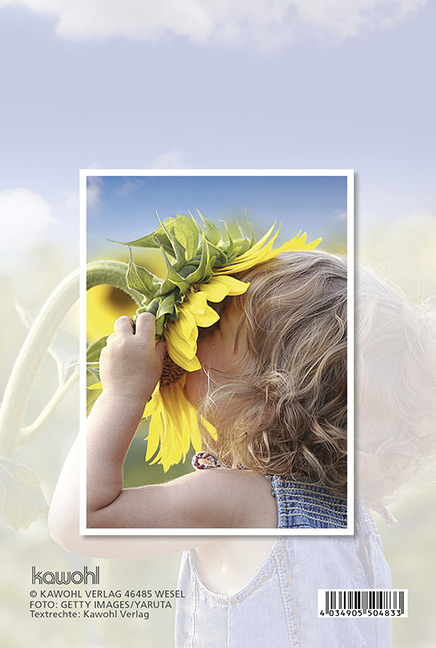 Faltkarte - Freu dich an den kleinen Wundern - Kind Sonnenblume