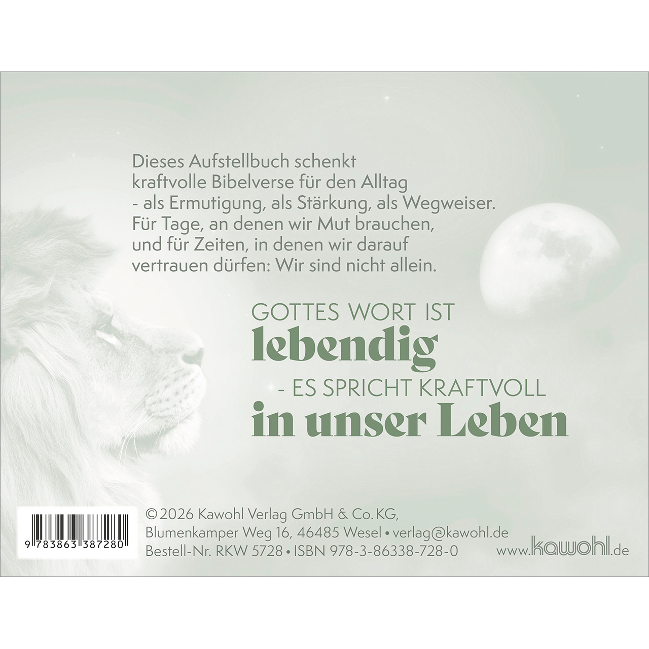 Aufstellbuch - Mutig und gestärkt auf deinem Weg - Mond Löwenkopf