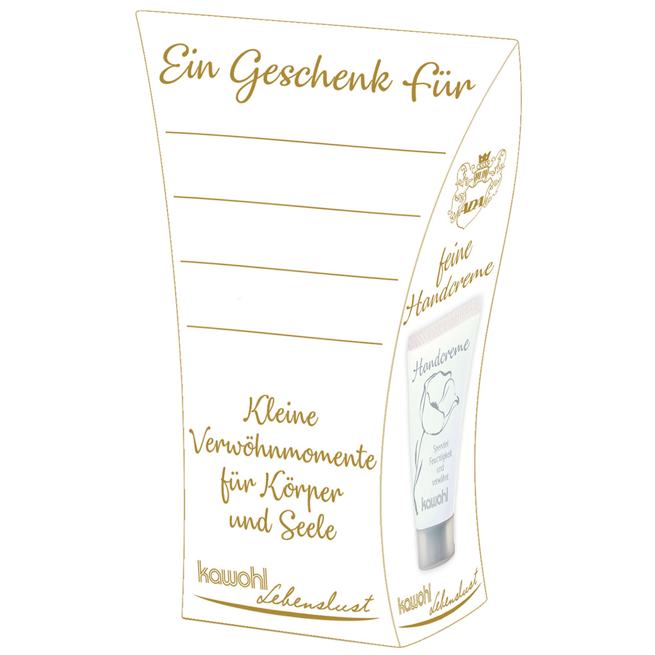 Handcreme - Herzliche Grüße - goldenes Herz / Grafik