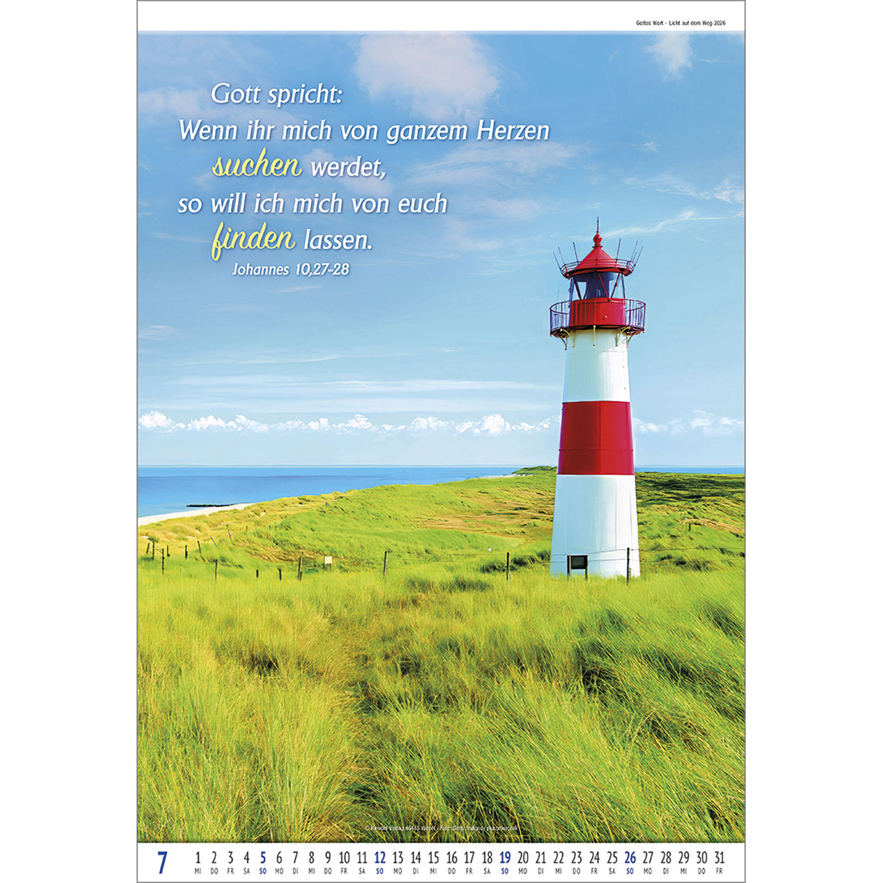 Wandkalender - Gottes Wort - Licht auf dem Weg 2026
