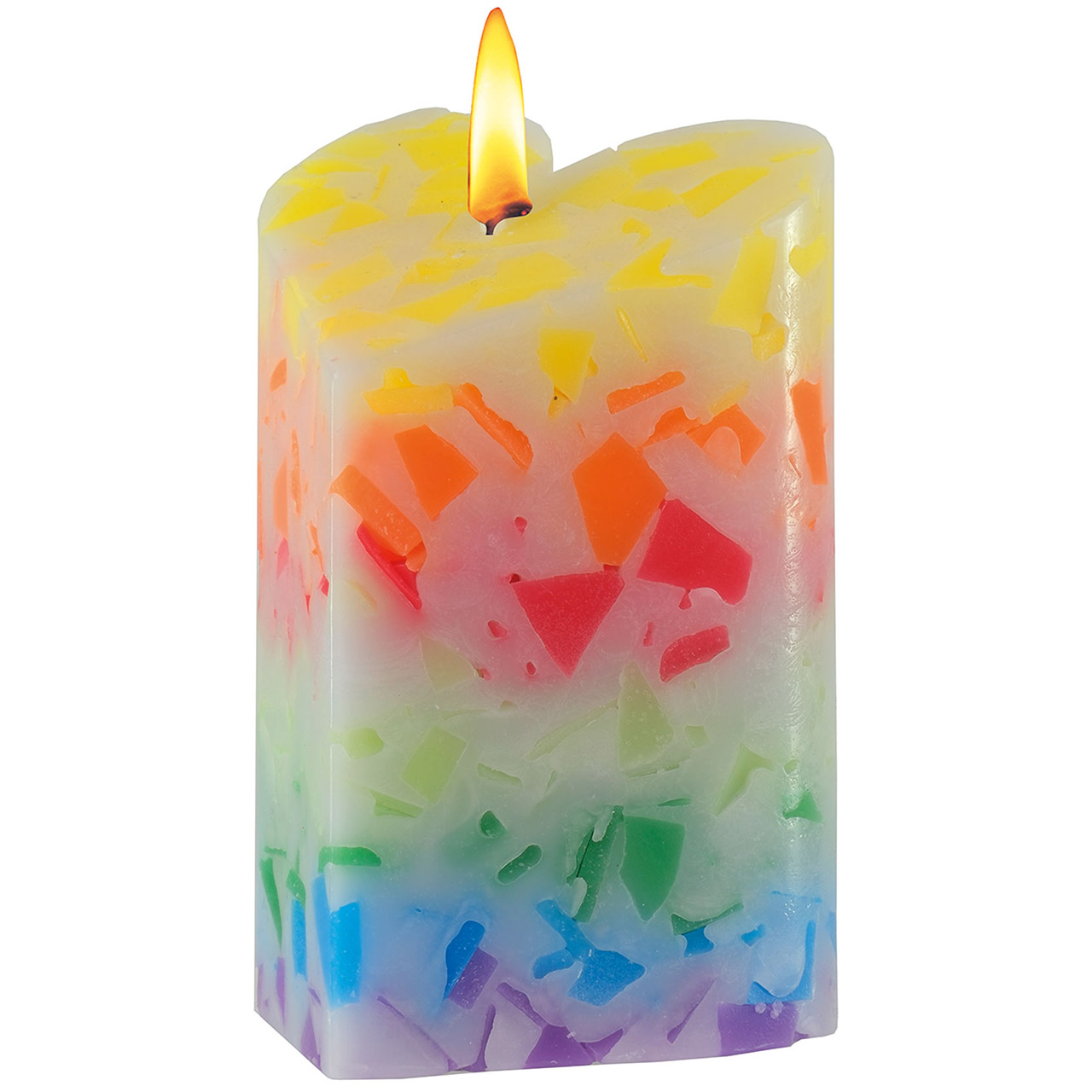 Regenbogen-Herz-Kerze