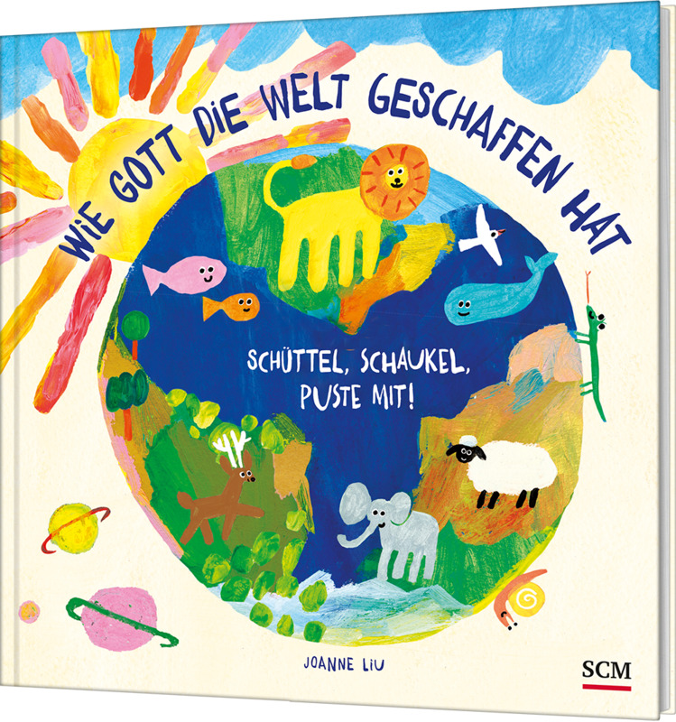 Buch - Wie Gott die Welt geschaffen hat - Sonne Erde Tiere Fische Löwe Elefant Schaf Vogel Delphin Hirsch Wasser Bäume