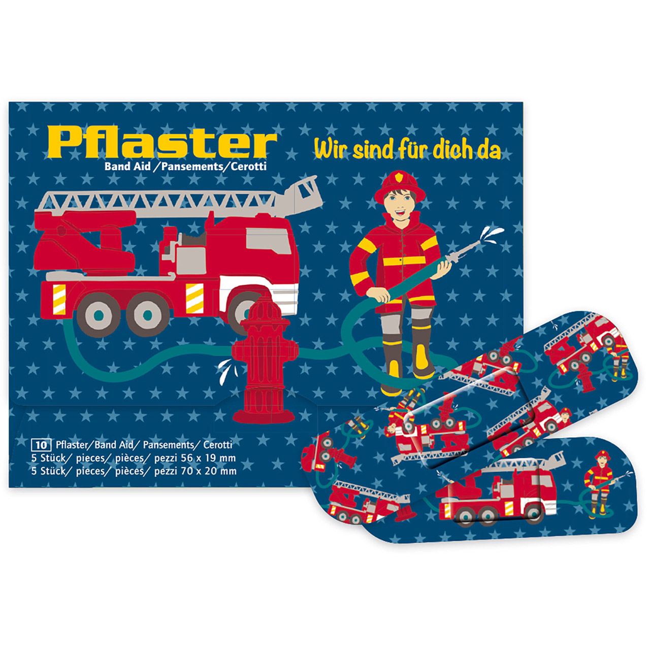 Wir sind für dich da Pflaster - Wir sind für dich da - Feuerwehr Hydrant Drehleiter Schlauch Feuerwehrmann