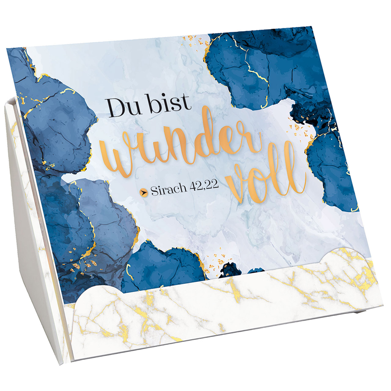 Karten-Aufstell-Etui - Du bist kostbar und getragen - Grafik Gold