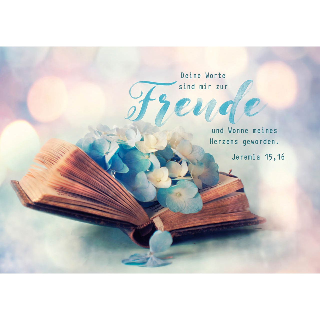 Postkarten - Postkarte 'Freude' 12x - Buch Blumen Muster