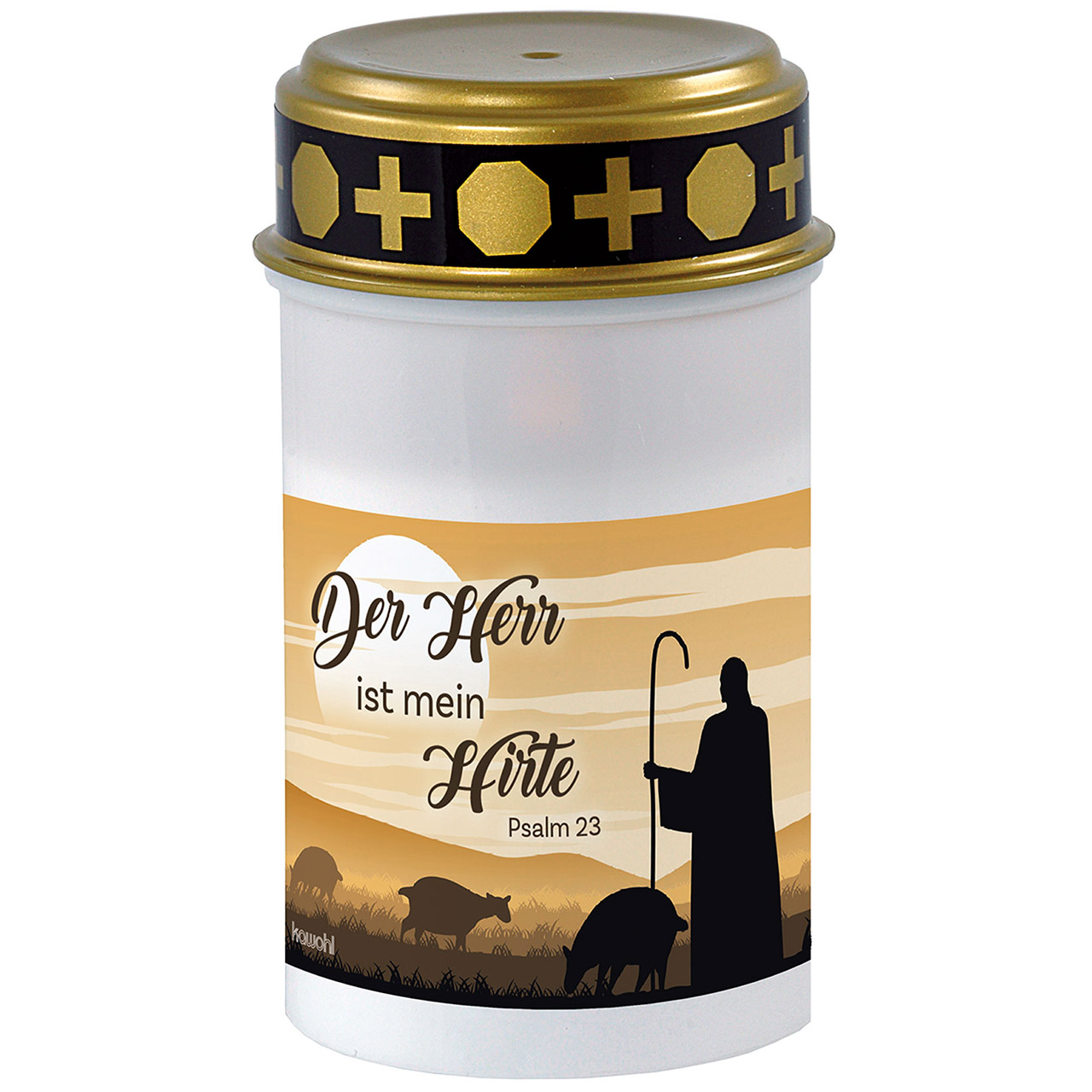 Der Herr ist mein Hirte LED-Grablicht - Der Herr ist mein Hirte - Hirte Schafe Sonne
