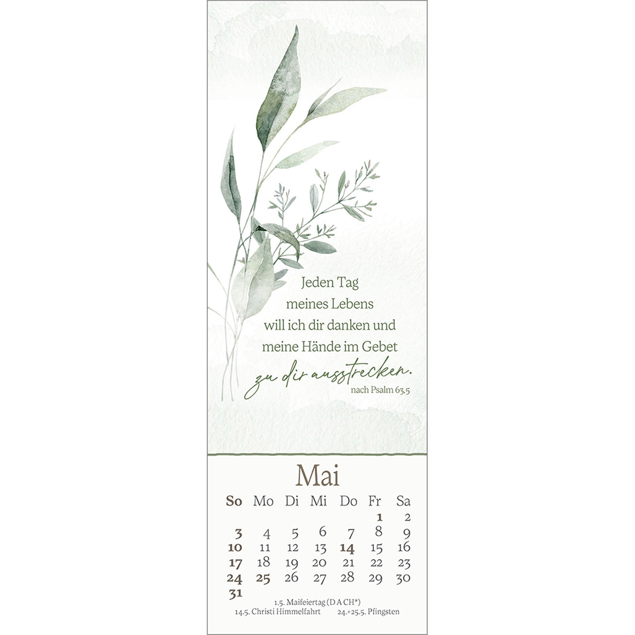 Lesezeichenkalender - Vor dich leg ich, was mich bewegt 2026