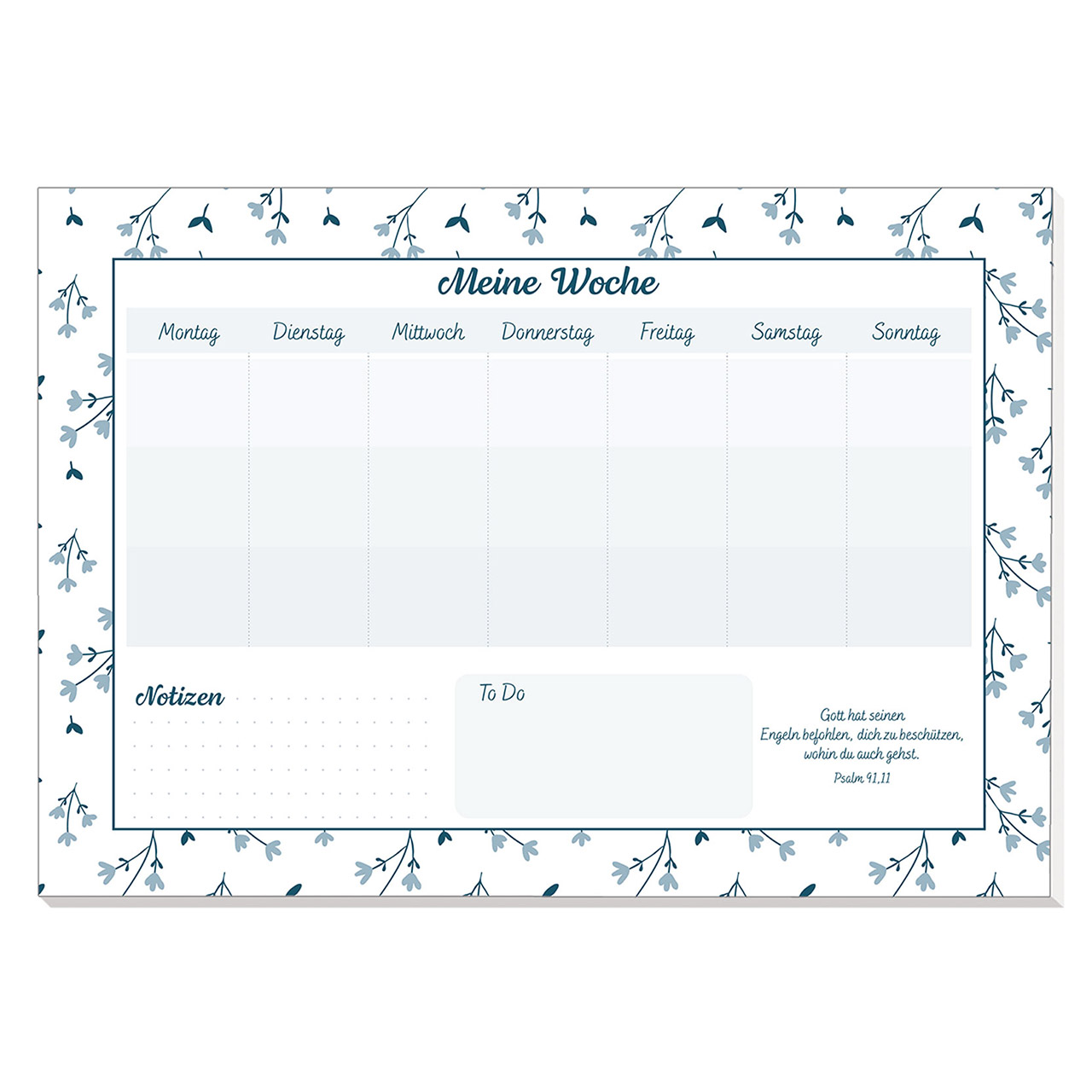 Wochenplaner Blumen Notizbuch - Wochenplaner Blumen - Blumen Streumuster