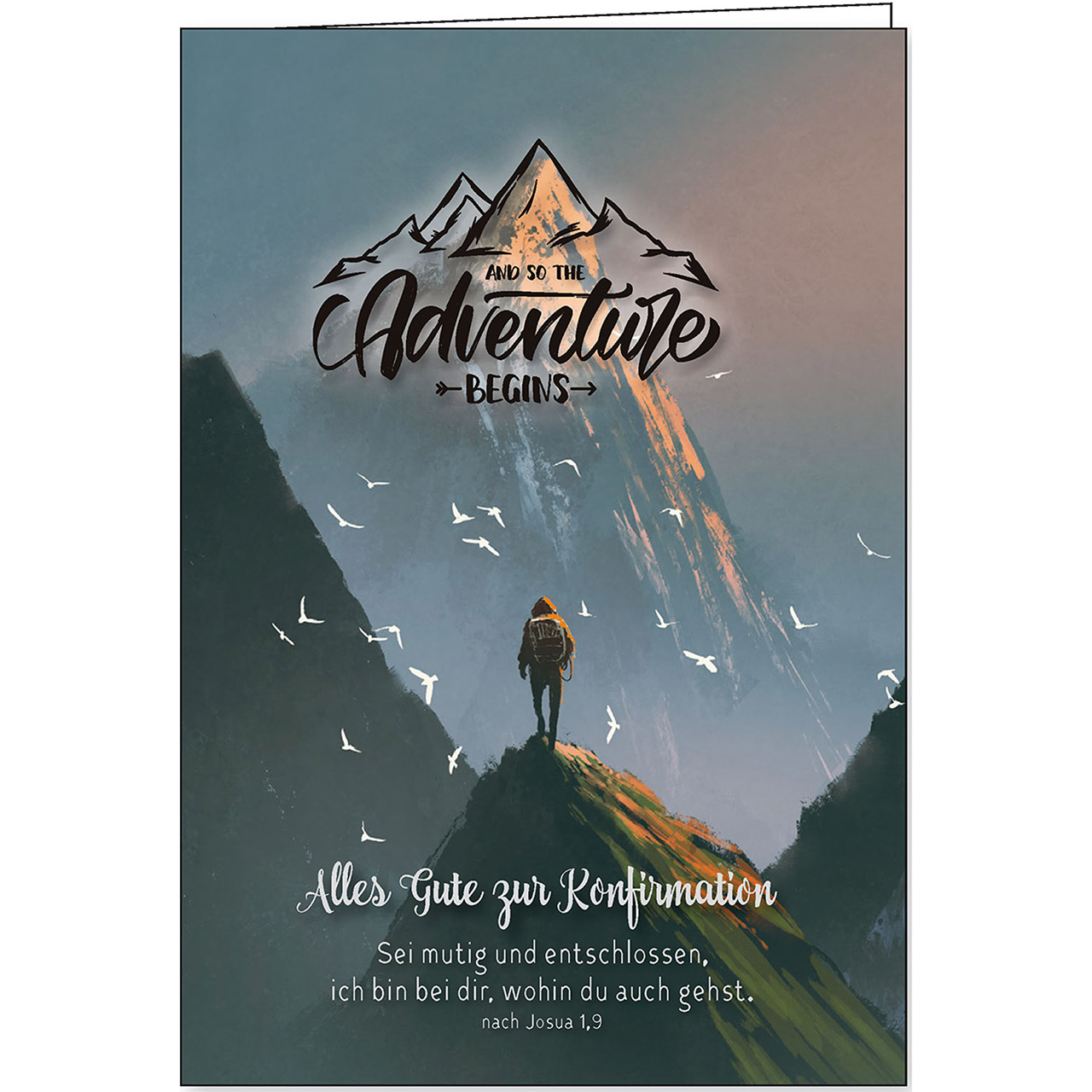 Faltkarte - Alles Gute zur Konfirmation - Bergwanderer Berge