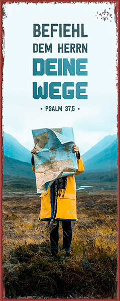 Wanddekoration - Metallschild 'Befiehl dem Herrn deine Wege. Psalm 37,5'