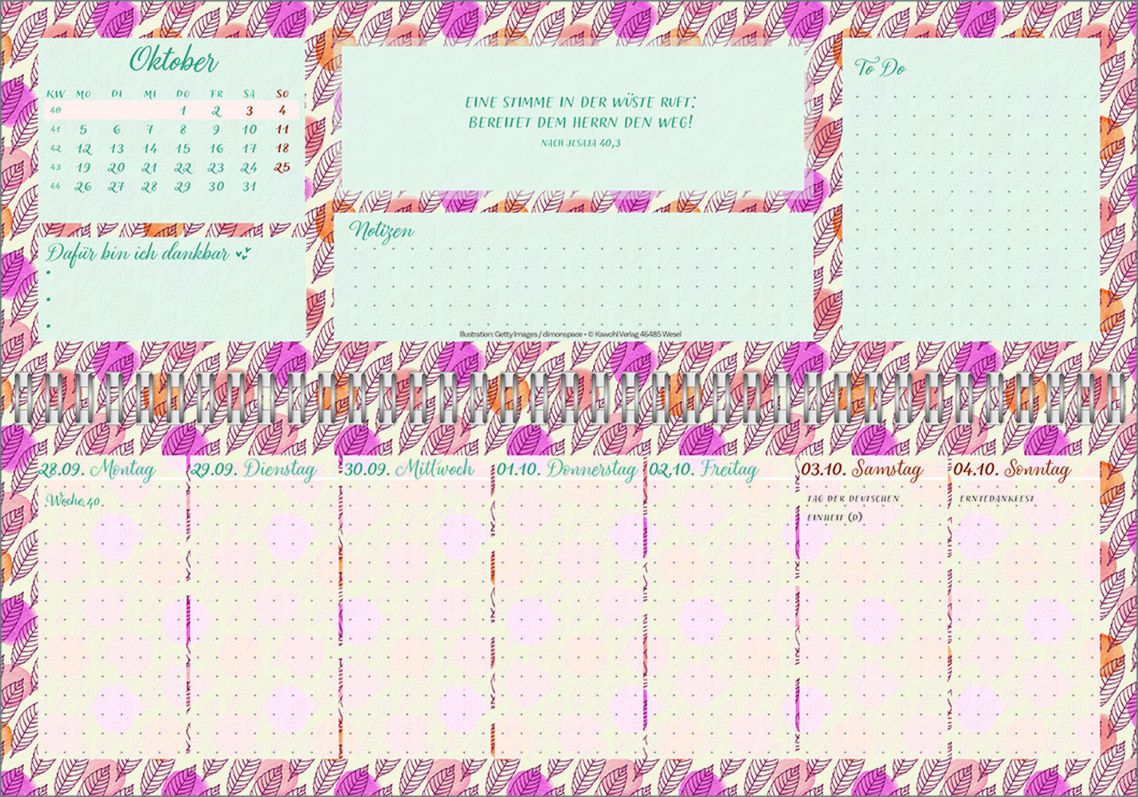 Tischkalender - Meine fröhlich-bunte Segenswoche 2026