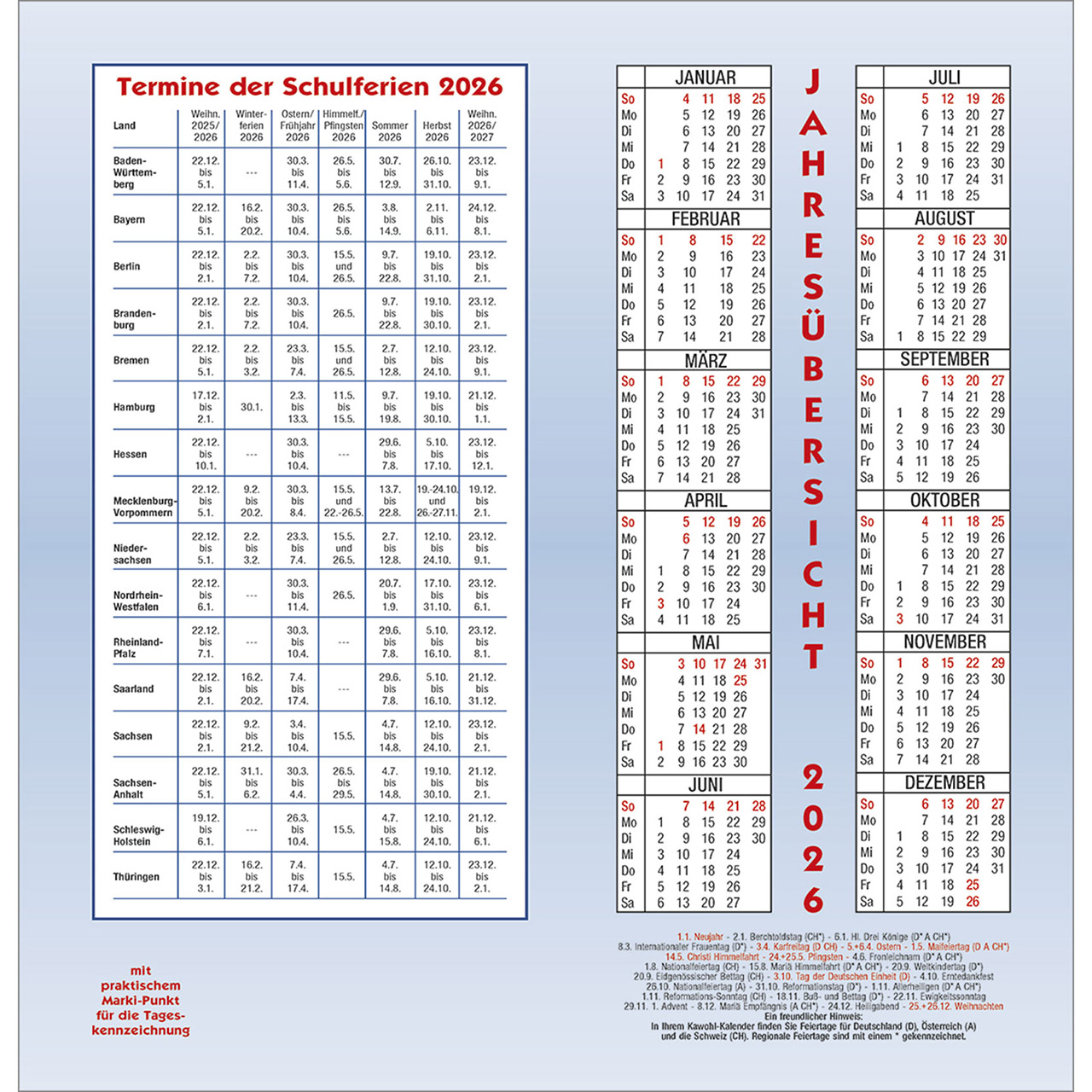 Terminkalender - Gott segne meinen Tag 2026