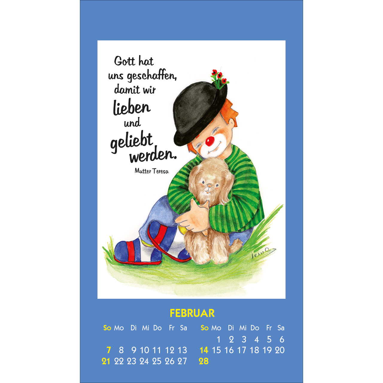 Aufkleberkalender - Kleine Clown-Grüße 2027