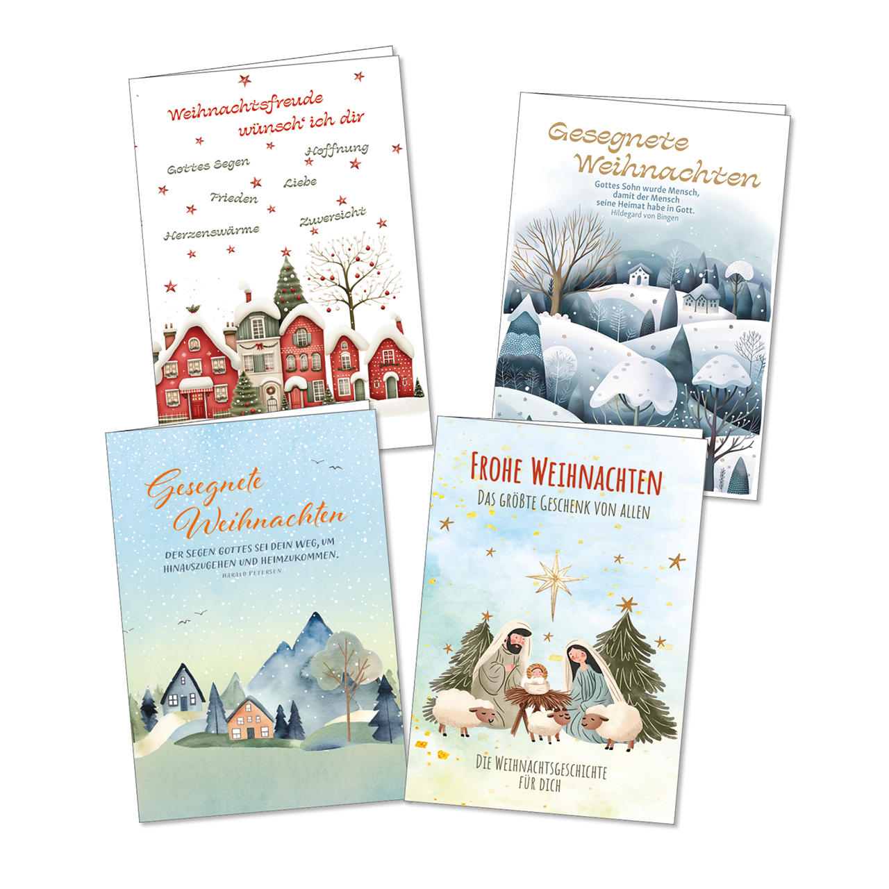 Faltkarten-Serie - Weihnachts-Faltkartenserie (4 x 1 Faltkarte) - Weihnachtsmotive Grafik