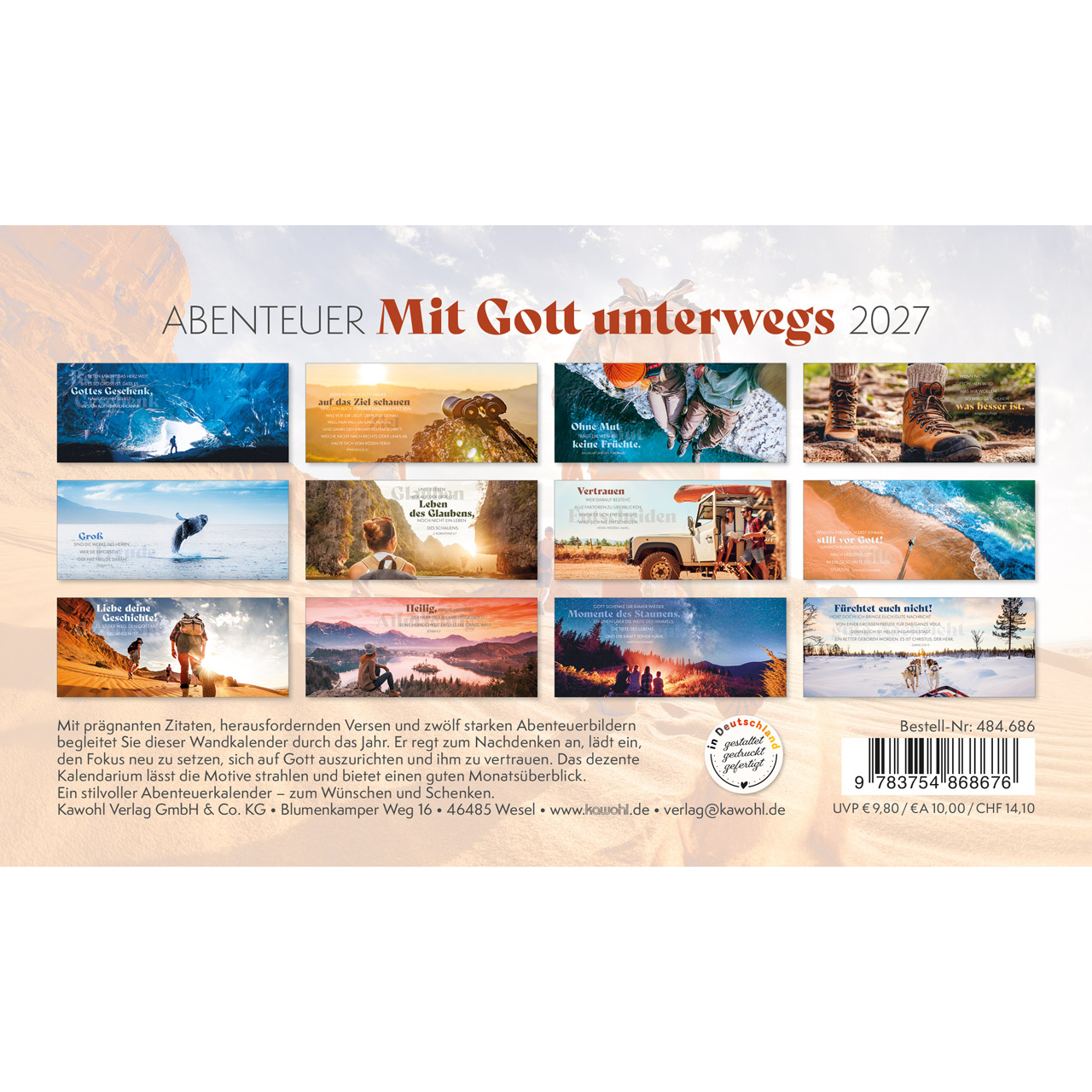 Postkartenkalender - Abenteuer - Mit Gott unterwegs 2027