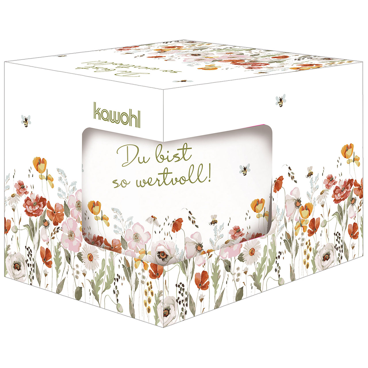 Tasse - Du bist so wertvoll - Grafik Aquarellwildblumen