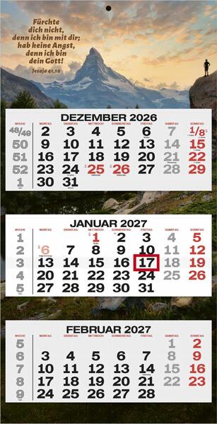 Wandkalender - 3-Monatsplaner 2027