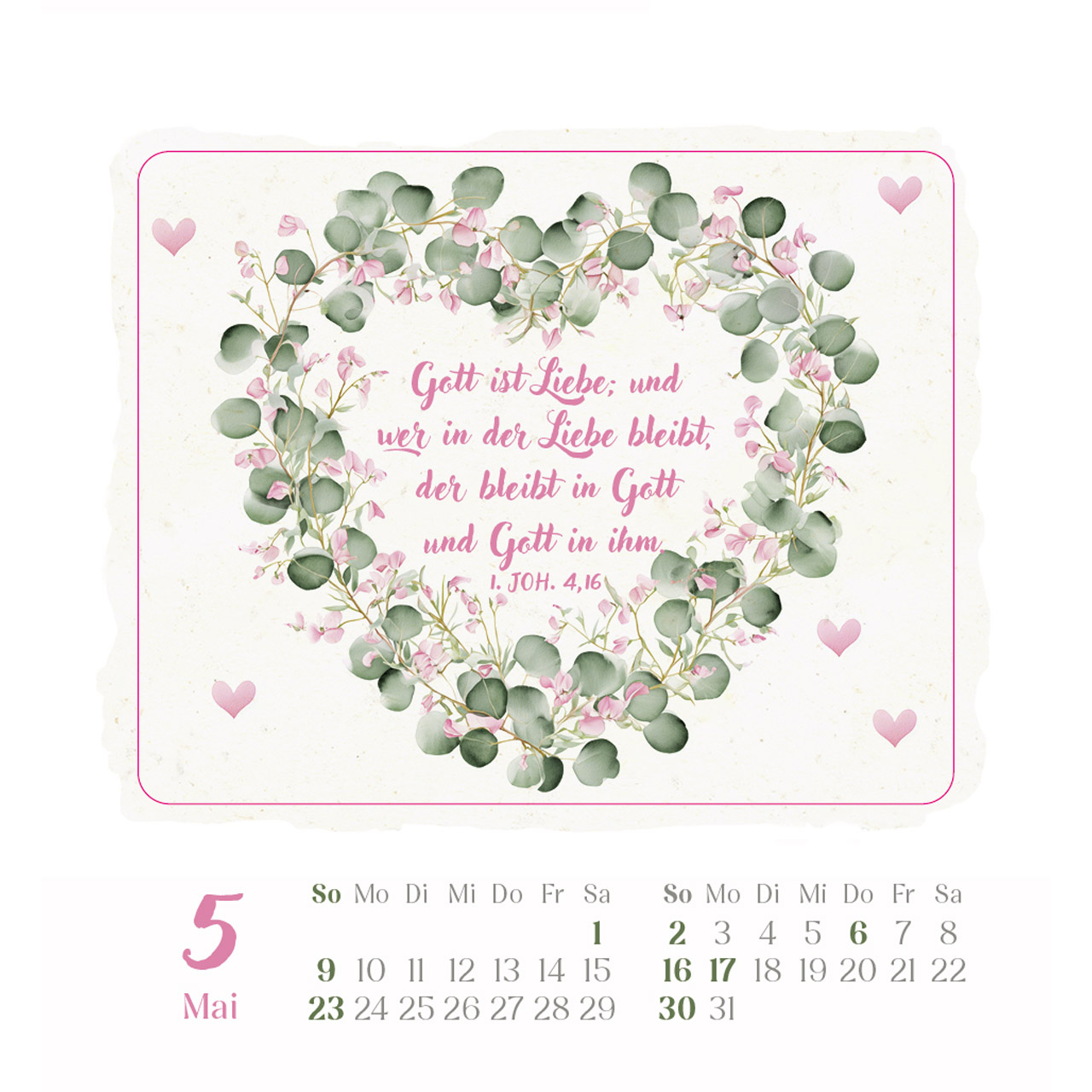 Aufkleberkalender - Kleine Freude im Herzen 2027 - Blumenaquarelle, Aquarellmotive mit Blumen