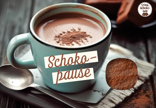 Lebensmittel-Karte - Schokokarte 'Schokopause' - Tasse