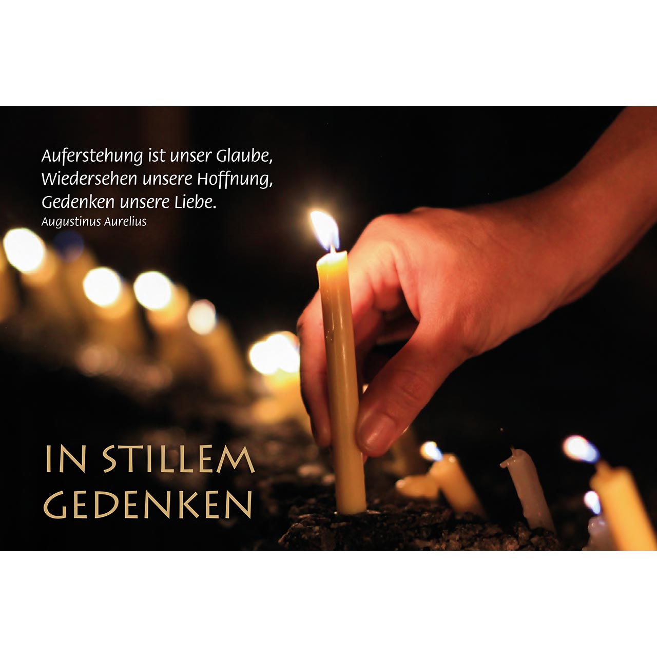 In stillem Gedenken Faltkarte - In stillem Gedenken - Kerzen Hand